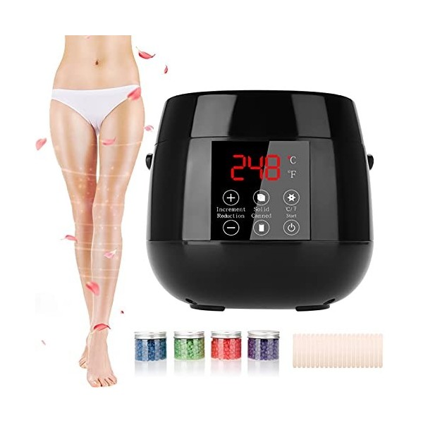 ANGGREK Intelligent Home Wax Warmer Sourcil Body Waxing Kits LED Display Wax Heater Set Épilation Hair Wax Warmer Wax Beans A