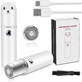 WNJ Épilation faciale pour femme rechargeable, rasage et épilation pour femme, épilateur rapide indolore pour le visage, 15 h