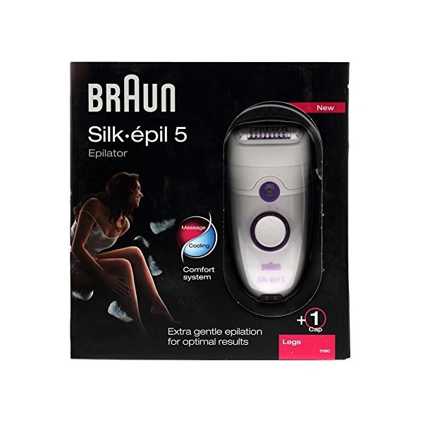 Braun Silk Epil 5 SE5180 Epilator with Comfort System and One Attachment Fully Washable by Braun