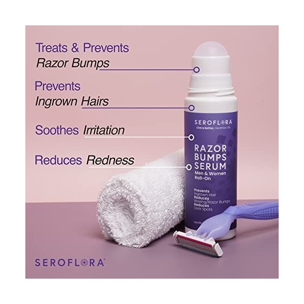 Seroflora Razor Bumps Sérum pour cheveux incarnés pour femme, traitement des bosses pour la zone du bikini – Après rasage et 