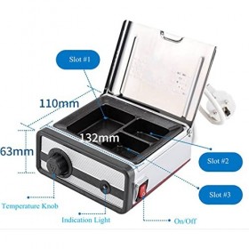 Pot de chauffe-cire analogique à 3 emplacements, pot de chauffe-cire dentaire 300 W, 30 ℃ ~ 130 ℃, pots de cire pour laborato
