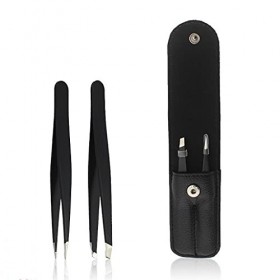 LLRYN 2 pièces/Ensemble Pince à épiler Professionnelle Ensemble Pince à épiler en Acier Inoxydable pour Sourcils épilation Pi