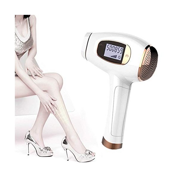 HIZQ Epilateur Lumière Pulsée,500,000 Flashs IPL Epilation Definitive 2 Modes 5 Niveaux Dnergie Epilateur Electrique pour Hom