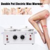 Fikujap Double Pot de Cire Chauffe Chauffant Électrique Épillère Électrique Main Feet Beauty 1200cc Professionnel Thérapie Sa