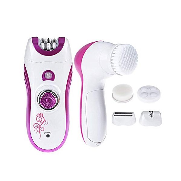 Épilation faciale féminine, ensemble 7-en-1, y compris la tête de brosse pour le visage, la tête de cueillette intensive, le 