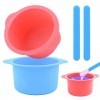 Lot de 2 doublures chauffe-cire en silicone avec 2 spatules de cire, doublure de cire antiadhésive, bol de cire en silicone p