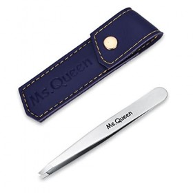 Ms.Queen Pince à épiler pour femme, pince à épiler pointue inclinée pour façonner les sourcils, le corps et le visage, meille