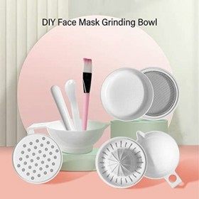 Ensemble de Bol de Mélange de Masque Facial, Bol Masque Facial Outils de Meulage de Masque Facial Filtre Filet Plaque Tige Cu