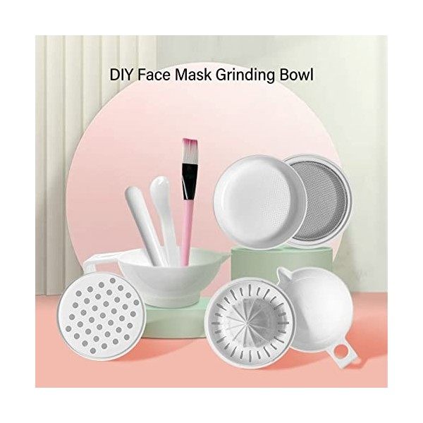 Ensemble de Bol de Mélange de Masque Facial, Bol Masque Facial Outils de Meulage de Masque Facial Filtre Filet Plaque Tige Cu