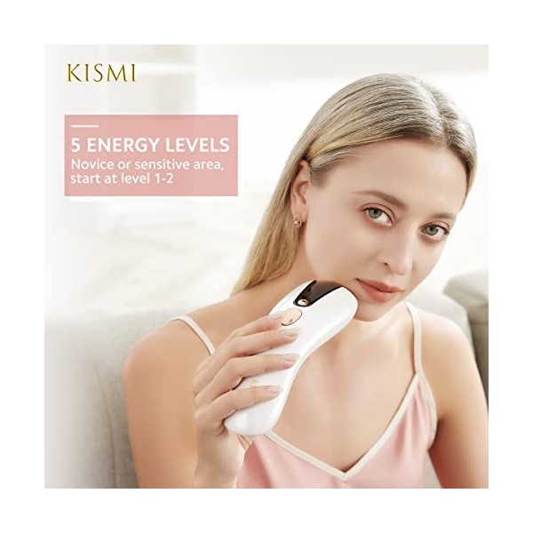 Epilateur Lumière Pulsée Kismi 999,000 Flashs IPL Epilation Definitive 2 Modes 5 Niveaux Dnergie Epilateur Electrique pour Ho