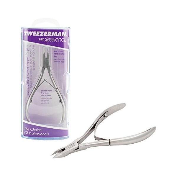 Tweezerman - Professional Cobalt Stainless Cuticle Nipper - 1/2 Jaw - - Maquillage