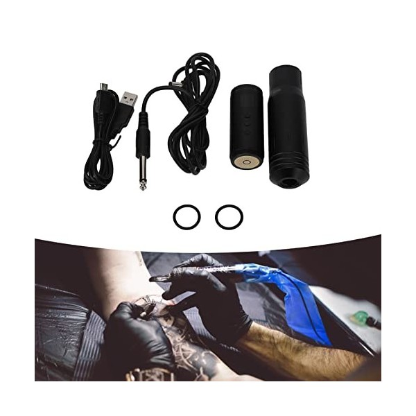 2 en 1 Stylo de Tatouage sans Fil DC Connecteur 2400 MAh Moteur sans Fil Batterie de Machine à Tatouer Rotative pour Shader L