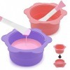 Lot de 2 doublures de chauffe-cire en silicone anti-adhésif pour pot de cire – Violet/rose