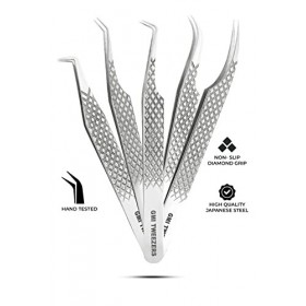 GMI Tweezers – Pince à épiler universelle pour cils – Lot de 5 pinces à épiler professionnelles