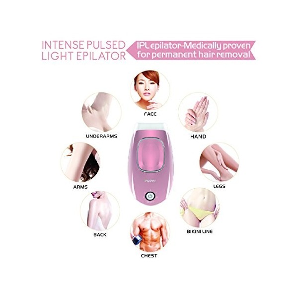 Dispositif d’épilation IPL de Picowe, épilateur lumière pulsée via luminosité IPL à la maison pour le corps, le visage, la ré