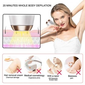 Mingfuxin Épilateur IPL - 600 000 flashs - Épilateur IPL indolore - Pour homme et femme - Utilisation domestique - Tondeuse p