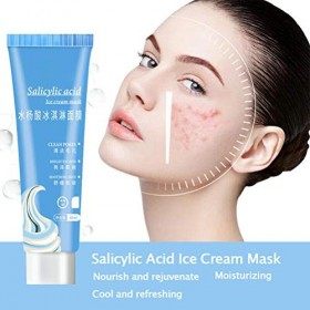 Masque Ultra Nettoyant à Lacide Salicylique, Masque de Glace Masque de Sommeil Hydratant Frottis Nettoie les Dépôts de Pores