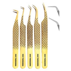 Pince à épiler professionnelle à pointe en fibre pour extensions de cils