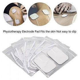 Électrodes TENS Autocollantes 12 Pièces Délectrodes Adhésives Universelles Rectangulaires Connexion Enfichable 2 Mm pour App