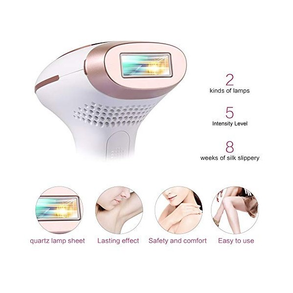 YLXD Advanced Épilateur Lumière Intense Pulsée IPL,épilation permanente des Poils Visibles du Corps et du Visage à la Maison,