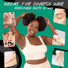 Kit dépilation à la cire, Kit dépilation à la cire pour les femmes et les hommes MaxFlat Digital Wax Pot Hard Wax Kit with 