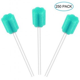 250 Count, ZIZNBA Disposable Mouth Swabs Sponge, Unflavored & Sterile Oral Swabs Dental Swabsticks for Mouth Cleaning