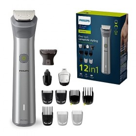 Philips Series 5000 - Tondeuse tout-en-un, tondeuse multistyle 12 en 1 pour le visage, la tête et le corps, un seul outil com