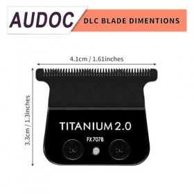 FX707Z DLC Lot de 2 lames de rechange compatibles avec BaBylissPRO FX787 et FX726 Barberology Noir