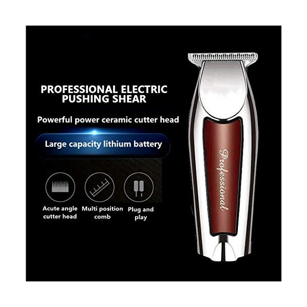 Tondeuse à cheveux professionnelle sans fil pour homme - Tondeuse à cheveux électrique rechargeable - Tête réglable en forme 