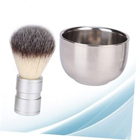 minkissy 2 Pièces Moustache Toilettage Outil Style Barbe Brosse Bois Brosse De Nettoyage Barbe Brosse À Cheveux Manche En Boi