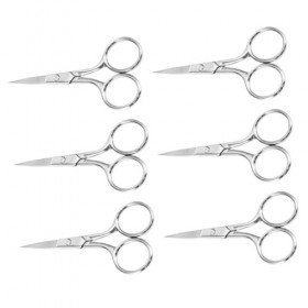 COOPHYA 6 Pièces Ciseaux En Acier Inoxydable Ciseaux À Cuticules Tranchants Rasoir À Sourcils Ciseaux À Poils Du Visage Tonde