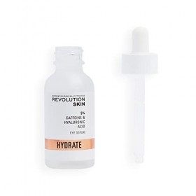 Revolution Skincare Sérum sous les yeux 5% caféine et acide hyaluronique, réduit les cernes et les poches sous les yeux, Vega