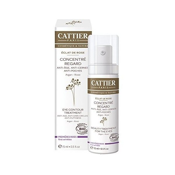 Cattier - Contour des Yeux Anti-Âge, Anti-Cernes, Anti-Poches - Bio - 15 ml