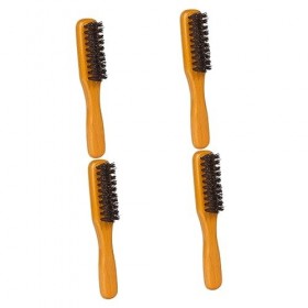 minkissy 4 Pièces Peigne À Barbe Brosse À Barbe Brosse À Barbe De Poche Nettoyage Brosse À Cirage Poils De Sanglier Brosses À