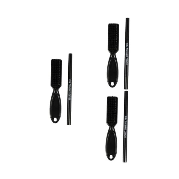 minkissy 4 Pcs Brosse À Barbe Brosse À Barbe Beauté Professionnelle Voyage Beauté Moustache Réparation Kit De Remplissage De 