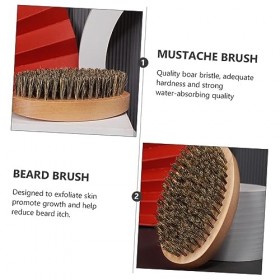 Beavorty 4 Pièces Brosse À Barbe Brosse En Poils De Sanglier Barbe En Bois Peigne À Barbe Antistatique Kits De Brosse À Cheve