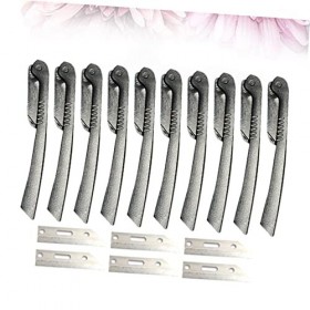 minkissy 2 Ensembles 10 Pièces Outil De Rasage Dermaplaning Épilateur Du Visage Rasoir À Sourcils Cisaillement Des Sourcils C