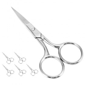 DRESSOOS 6 Pièces Ciseaux En Acier Inoxydable Ciseaux À Moustache Rasoir De Mise En Forme Ciseaux À Poils De Nez Rasoir À Sou