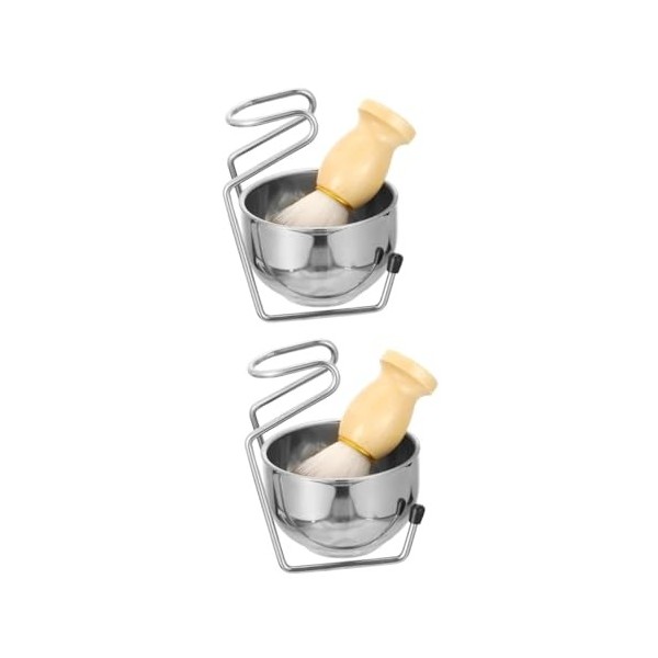 minkissy 1 Set Blaireau Ensemble Barbe Brosse Mâle Barbe Sahving Brosse Blaireau Cheveux Brosse Bol De Rasage Rack Mâle Kit D