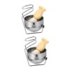 minkissy 1 Set Blaireau Ensemble Barbe Brosse Mâle Barbe Sahving Brosse Blaireau Cheveux Brosse Bol De Rasage Rack Mâle Kit D