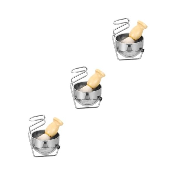 minkissy 1 Set Blaireau Ensemble Barbe Brosse Mâle Barbe Sahving Brosse Blaireau Cheveux Brosse Bol De Rasage Rack Mâle Kit D