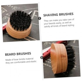 FOMIYES 3 Pièces Brosse À Barbe Brosse À Lisser Barbe Blaireau Petite Brosse À Moustache Brosse De Barbier En Bois Brosse De 
