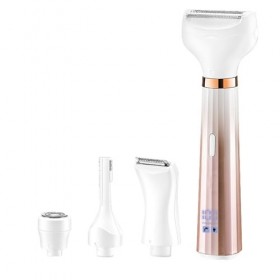 Rasoir électrique 4 en 1 pour femme, chargeur USB, épilation humide et sèche, rasoir indolore pour femme, pour le visage, les