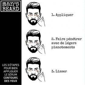 MANS BEARD Serum contour de yeux Anti-rides, Anti-âge, Anti-poches, Défatiguant et Lissant à l Acide Hyaluronique 100% Fabr