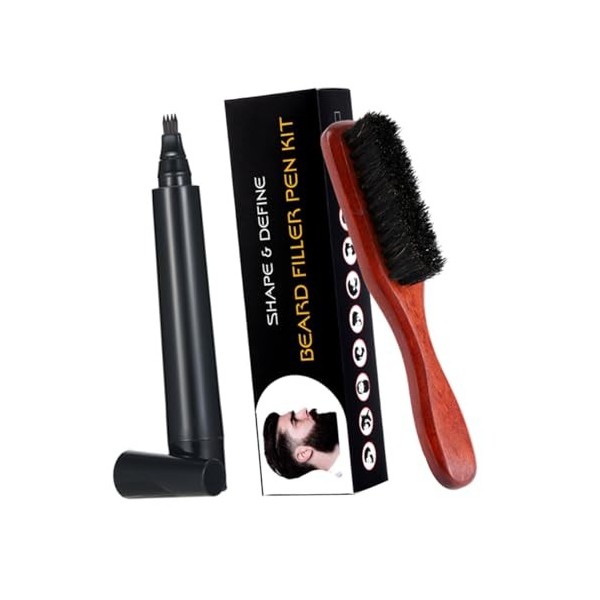 minkissy 2 Ensembles 2 Pièces Brosse À Barbe Brosse À Barbe Outil De Coiffure De Barbe Trousse À Outils De Crayon À Kit De So