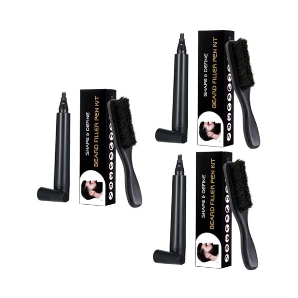 minkissy 2 Ensembles 2 Pièces Brosse À Barbe Brosse À Barbe Outil De Coiffure De Barbe Trousse À Outils De Crayon À Kit De So