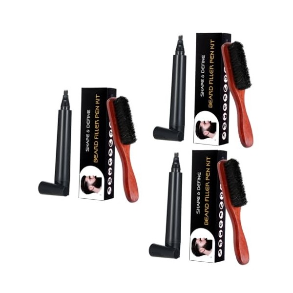 minkissy 2 Ensembles 2 Pièces Brosse À Barbe Brosse À Barbe Outil De Coiffure De Barbe Trousse À Outils De Crayon À Kit De So