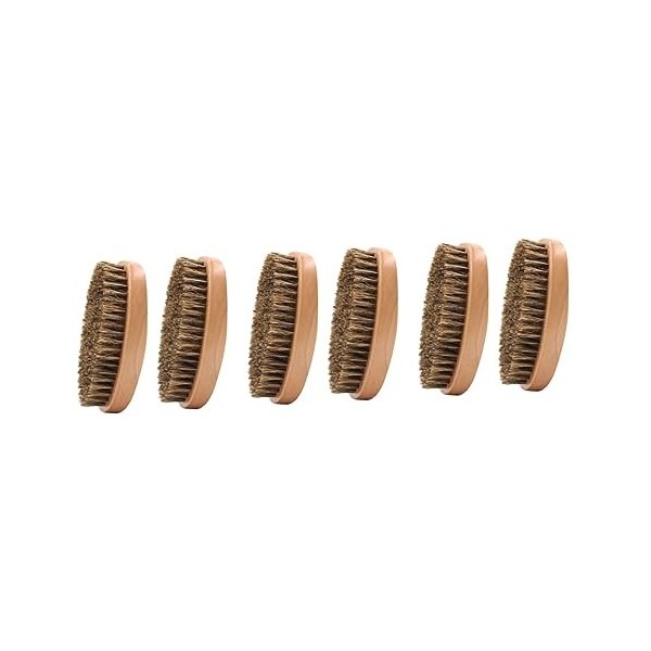 Beavorty 6 Pièces Brosse À Barbe Peigne En Bois De Poche Brosse De Salon Brosse À Moustache Pour Hommes Outils En Bois Kit De