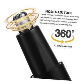 FRCOLOR 1 Set Électrique Nez Cheveux Favoris Visage Tondeuse À Cheveux USB Rasoir De Sourcils USB Nez Cheveux Tondeuse Soins 