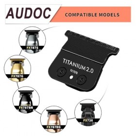 FX707B DLC Lames de rechange compatibles avec BaBylissPRO FX787 et FX726 Lames de tondeuse barberology noir 1 pièce 